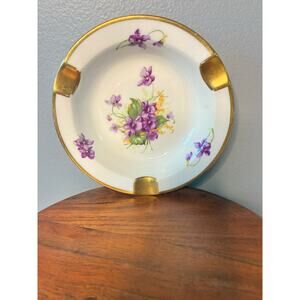 Royal Chelsea English Bone China Violet Ashtray / Trinket Dish – Made in England